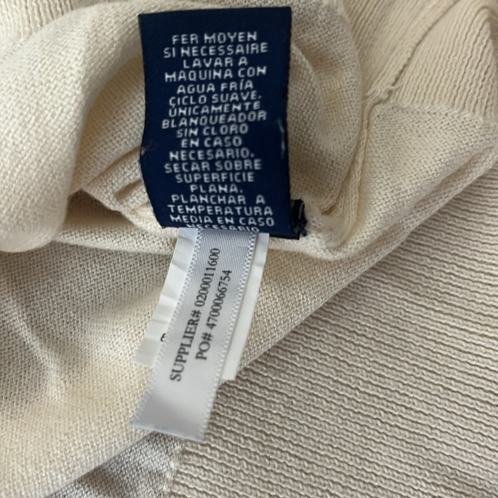 NWOT Chaps Turtleneck Cotton Ivory Sweater Lightweight Size L - Picture 10 of 11